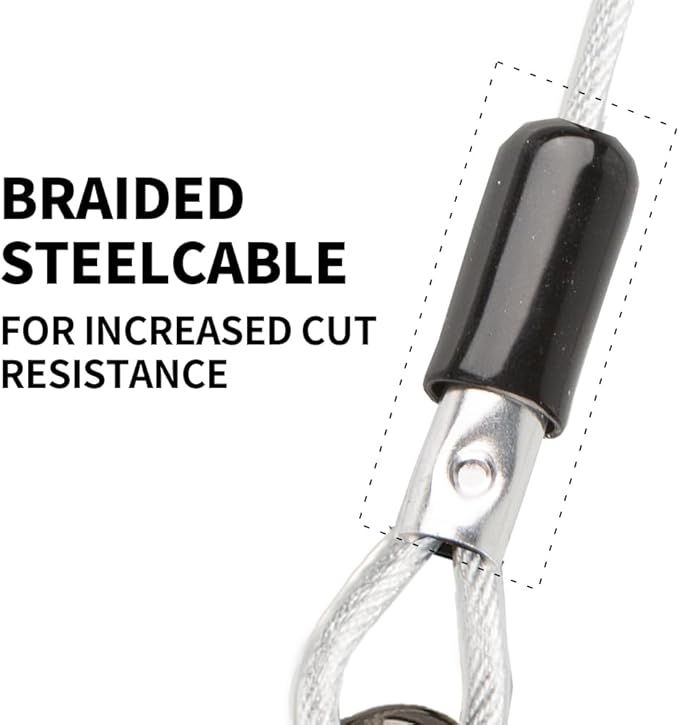 Dog tie Out Cable, 10/20/25/30/50/70/100 feet, Suitable for Dogs up to 350 pounds, Dog Cable with Swivel Buckle, Lightweight, Non-Winding, for Outdoor Camping, Yard Dog Cable (White, 100FT)