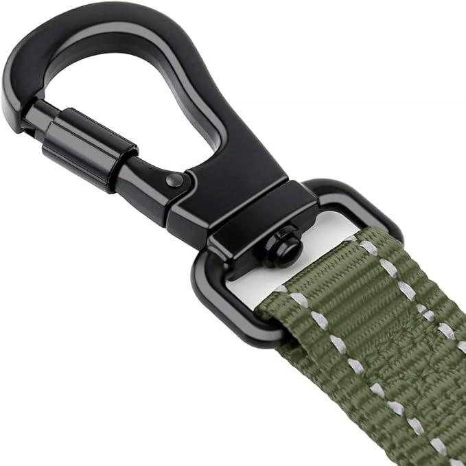 PLUTUS PET Short Training Dog Leash with Padded Handle for Medium Large Dogs,18 Inch Heavy Duty Strong Traffic Leash with Carabiner Clip for Climbing Walking or Guiding Blind(18”，Ranger Green)