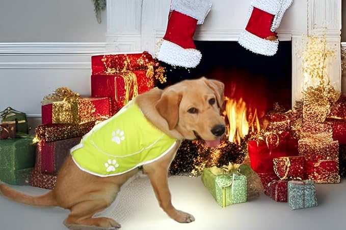 Dog Reflective Vest - Comfortable Jacket Safety Hunting, High Visibility for Dogs with Elastic Straps and Clasp Closure- Yellow, X-Small