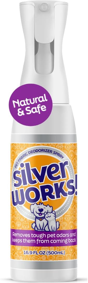 Pet Odor Eliminator Spray For Home - Safe, Natural, Silver Ion Deodorizer - Cat, Dog Smell And Urine Odor Eliminator For Carpet, Furniture And Litter -16.9oz