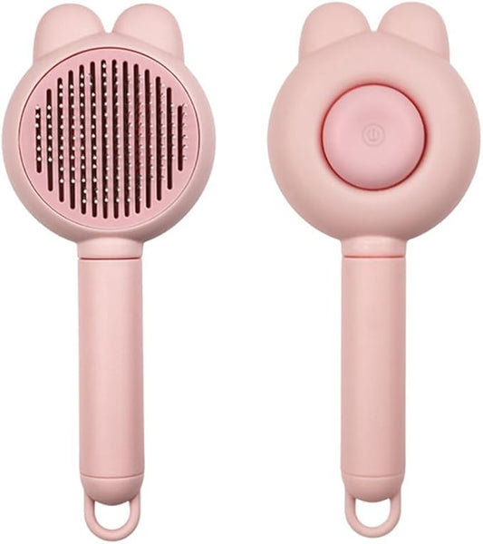 Cat Brush for Short or Long Haired Cats Dogs Rabbits, Cute Dog Brush with Release Button for Massage and Removes Loose Fur