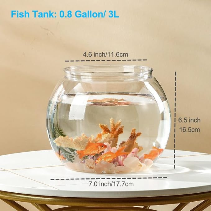 Newpol Mini Plastic Aquarium Starter Kits, Fish Tank (0.8Gallon/ 3L)