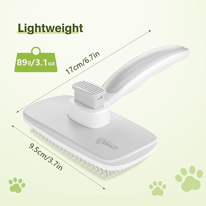 Pecute Self-Cleaning Slicker Brush for Dogs, Cats, Lightweight Dog Brush for Shedding Massaging Grooming, Cat Brush Gently Removes Loose Fur Undercoat for Small Dogs Cats Rabbits of All Hair Types