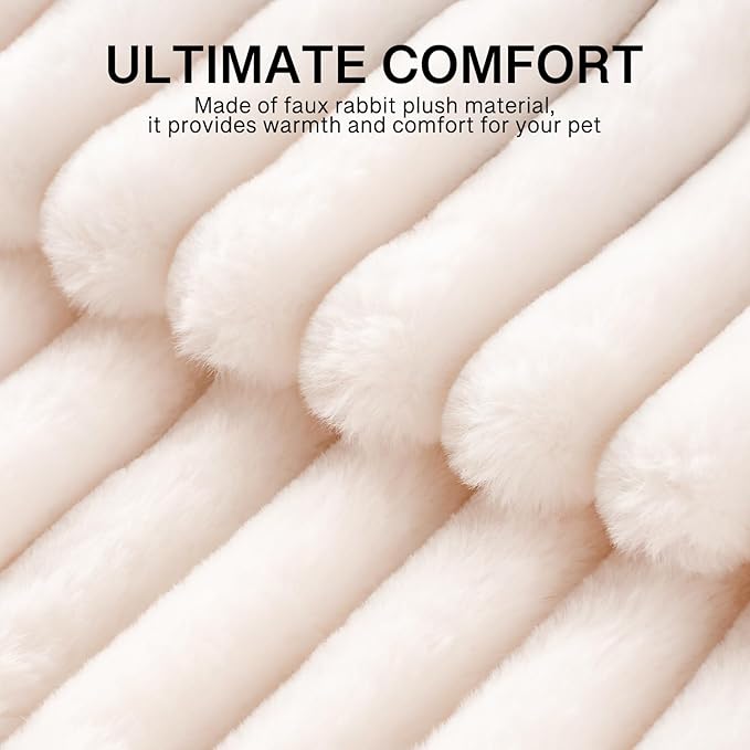 MEWOOFUN Washable Small Dog Bed, Cat Beds for Indoor Cats with Anti-Slip Bottom, Round Pet Bed for Puppy and Kitten (Beige, 24"x24"x9")