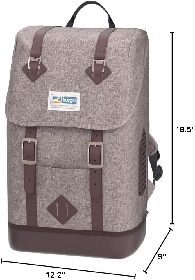 Kurgo Dog Carrier Backpack for Small Pets - Dogs & Cats | TSA Airline Approved | Cat | Hiking or Travel | Waterproof Bottom | G-Train | Ruck Sack | Heather Grey