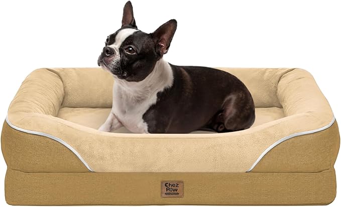 Washable Orthopedic Large Dog Bed - Big Dog Beds with Removable Waterproof Cover and Non-Slip Bottom XL Large Pet Bed with Bolster Extra Large Dogs Bed