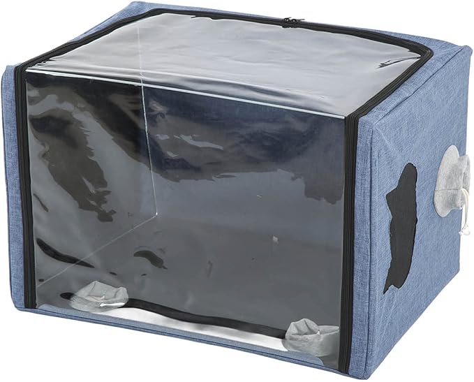 Puppy Nebulization Box, Small Pet Oxygen Inhalation, Cat and Dog Atomization Box Oxygen Inhalation Machine Dedicated Folding Atomization Box Pet Oxygen Therapy Cage for Cough Breathing Treatment Box