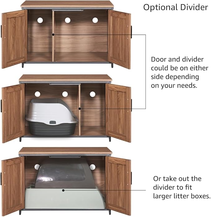 unipaws Top Opening Cat Litter Box Enclosure, Friendly to Elderly People, Waist or Keen Problem People, XL Extra Large Cat Box Furniture, High Jumbo Automatic Litter Box Cover Hidden for Large Cat
