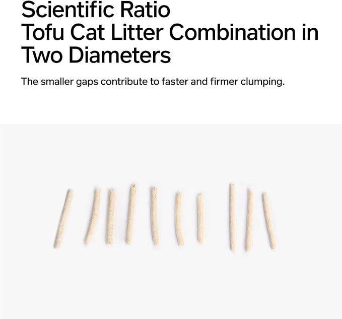 pidan Tofu Cat Litter Clumping,Flushable,Ultra Absorbent and Fast Drying, 100% Natural Ingredients Litter,Solubility in Water,Really Dust-Free,Less Scattering (5.3lb×1bag)
