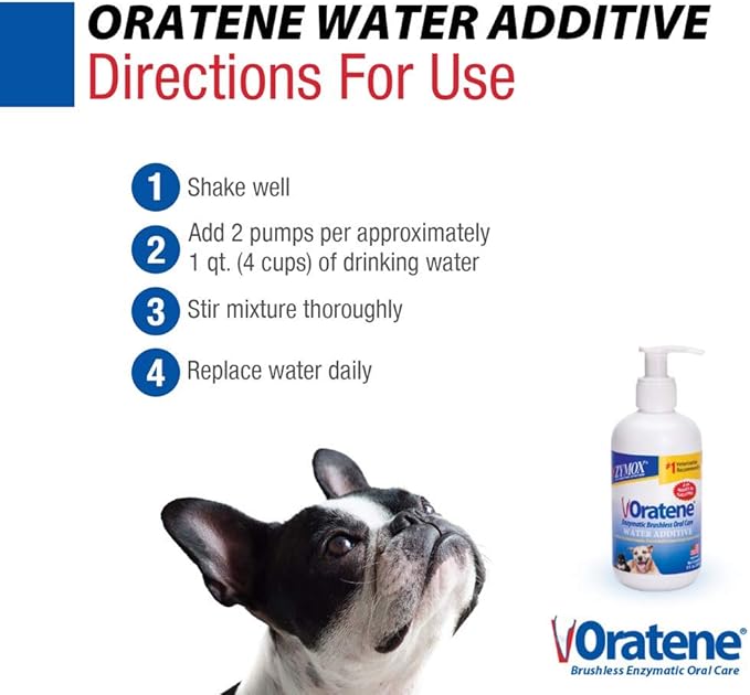 Pet King Brands ZYMOX Oratene Enzymatic Brushless Oral Care Water Additive, 8oz