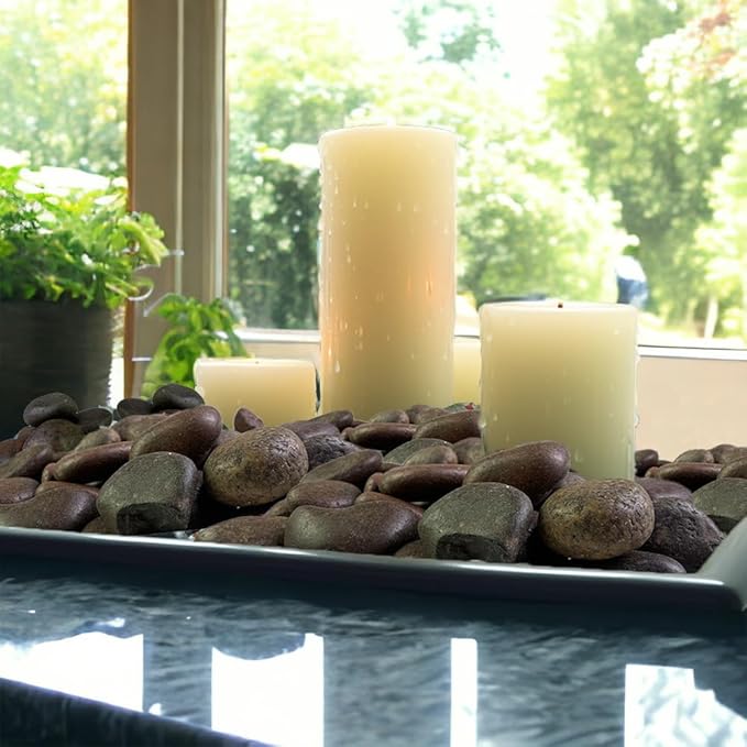 HappyFiller Natural Decorative Pebbles Polished Gravel Rocks Stones for Aquarium,Fish Turtle Tank,Outdoor Indoor Plants Top Dressing,Succulents Soil Cover,Garden Landscaping,2 LB,Red Mix