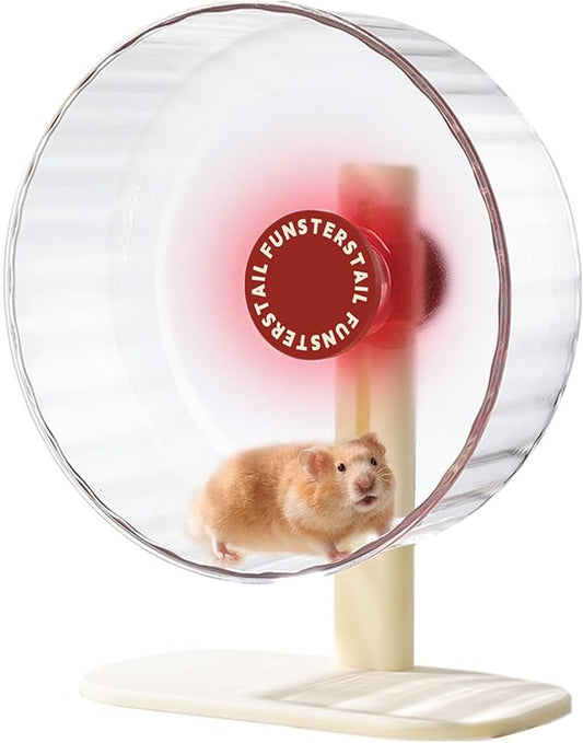 Super Silent Hamster Wheel 10.4 Inch, Magnetic Large Rat Wheel for Chinchilla, Gerbil, Guinea Pig, Cat, Mouse, Sugar Glider and Dwarf, Syrian Hamster Accessories (Tomato Red)