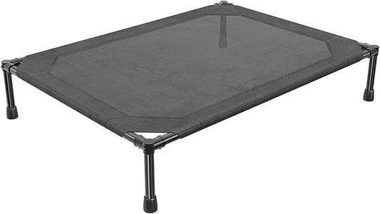 Simple Trending Raised Dog Bed for Large Dogs, Cooling Elevated Dog Bed, Breathable Pet Cot Bed, 42" x 31", Black