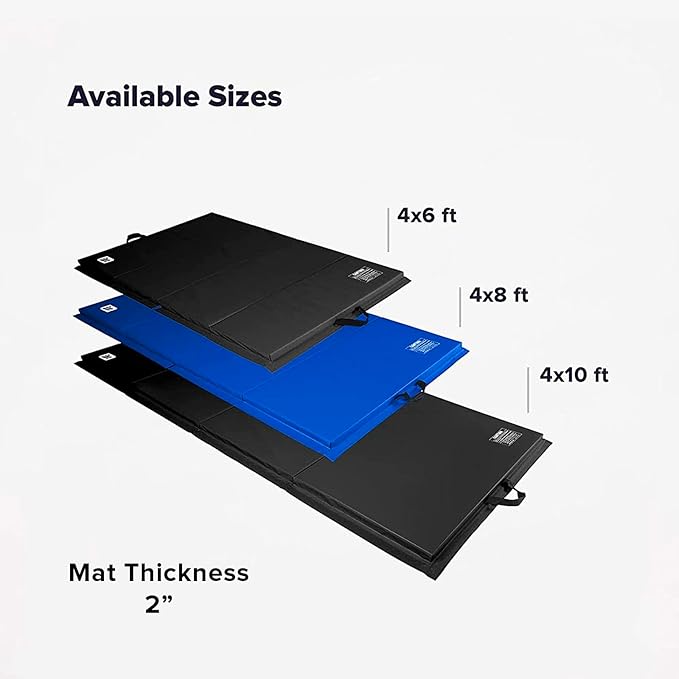 We Sell Mats - 4 ft x 8 ft x 2 in Personal Fitness & Exercise Mat for Home Workout - Lightweight and Folds for Carrying – All Purpose Home Gym Mat – Thick Mat for Yoga, Pilates, Stretches, and Floor Exercises