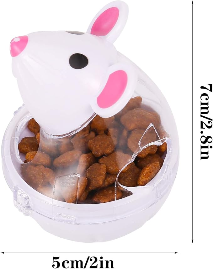 2Pcs Cat Treat Dispenser Toy, Mouse Shape Cat Interactive Toy and Food Dispenser for Pet Increases IQ Interactive & Food Dispensing
