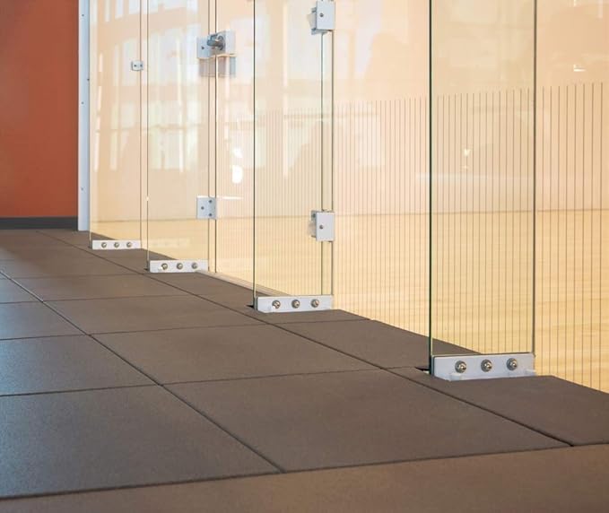 American Floor Mats - Extreme Rubber Gym Tiles - 1 Inch Thick Gym Tiles - 48" Long x 8" Wide Beveled Edge Ramp - Solid Black