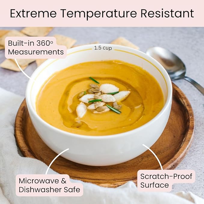 Uba Portion Control Bowl (Porcelain) for Measuring, Bariatric Diet, Diabetes (4 Pack)