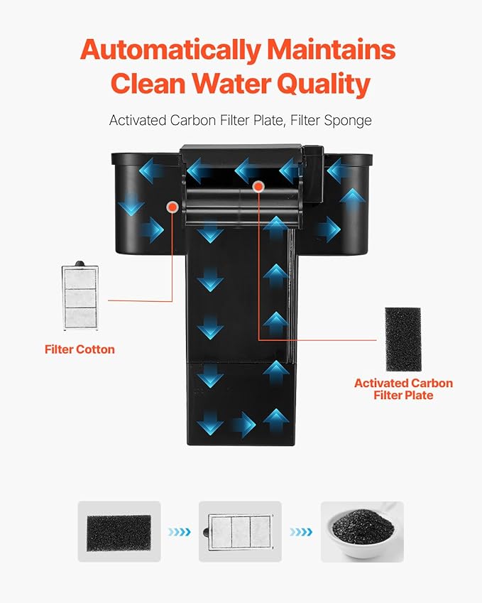 VEVOR Fish Tank Aquarium, 2 Gallon Arch Ultra-Clear GPPS Starter Smart Tank Adjustable 3 Color Lighting, Self Cleaning System Fishbowl for Freshwater & Saltwater Fish Home, Office, or Pet Use