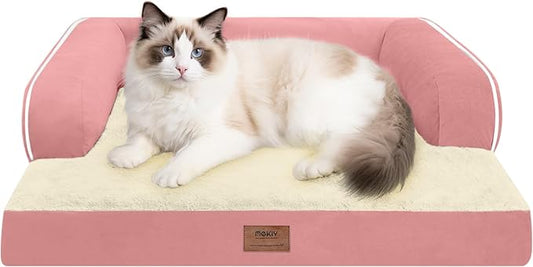 Small Dog Bed and Cat Sofa Waterproof Orthopedic Dog Beds for Small Dogs Cat Bed Comfy Pet Couch Sofa Beds with Washable Removable Cover & Non-Slip Bottom