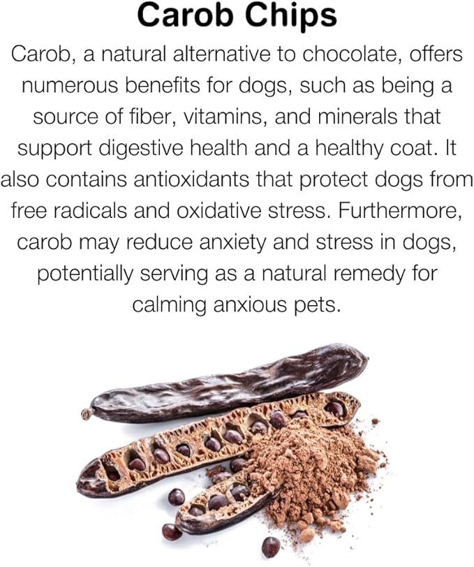 Peanut Butter & Carob Chips Dog Treats – Healthy, Crunchy, Vegan Biscuits with Whole & Real Ingredients – All Natural & USA‐Baked, (7 Ounce, Pack of 3)
