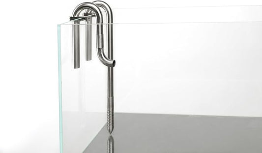 LANDEN 304 Stainless Steel Lily Pipes with Clamps for Rimless Glass Aquarium, Inflow and Outflow Set (Pipe Diameter 16mm)