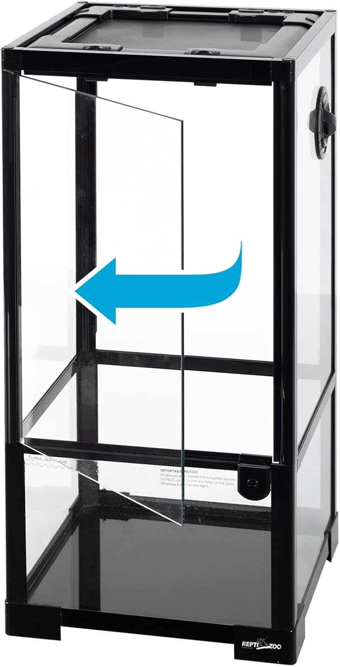 REPTIZOO 15 Gallon Full Glass Reptile Terrarium 12" x 12" x 24" Knock-Down Glass Tank and Siphon Gravel Cleaner Set, Small Habitat for Reptile Chameleon, Tree Frogs, Arboreal Geckos,Lizard