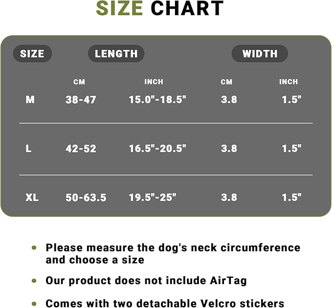 Tactical AirTag Dog Collar Leash Set - Heavy Duty, Adjustable GPS Collar Compatible with Apple AirTag, with Holder & Control Handle for Medium/Large Dogs [Green, XL]