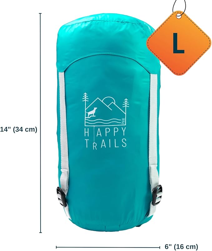 Ultralight Dog Sleeping Bag Backpacking—Outdoor Dog Bed for Hiking—Backpacking Gear for Dogs—Dog Hiking Gear—Dog Camping Gear—Packable Sleeping Bag for Dogs—Dog Travel Bed (Glacial Blue | Large)