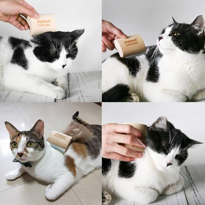 Deshedding Grooming Tool for Dogs, Cats & Horses, Ergonomic Design Wood Groom Brush, Professional Pet Groomer, Painlessly Remove for Short & Long Hair, Fur & Dirt - 2.5 Inches