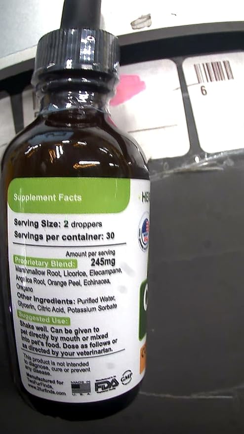 Kennel Cough Herbal Drops for Dogs & Cats - Cough Relief - Throat Soother - Dry and Wet Pet Cough - Made in US - 2 Fl Oz