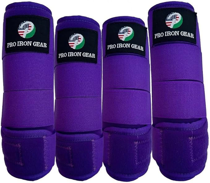 Horse Medicine Brushing Boots Leg Wraps Protection Gear Set of 2 and Set of 4 in 14 Colors