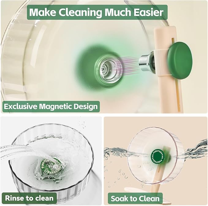 Super Silent Hamster Wheel 10.4 Inch, Magnetic Large Rat Wheel for Chinchilla, Gerbil, Guinea Pig, Cat, Mouse, Sugar Glider and Dwarf, Syrian Hamster Accessories (Avocado Green)