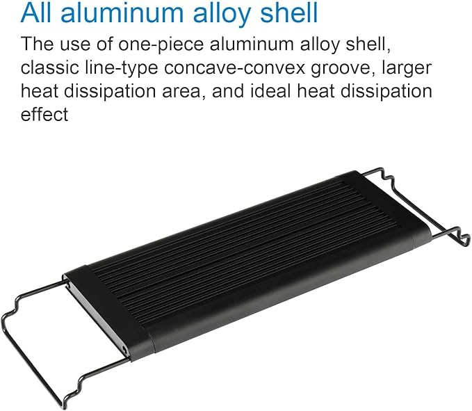 WATER REBIRTH LED Aquarium Light, Full Spectrum Fish Tank Led Light with Aluminum Alloy Shell Extendable Brackets (12-18 in)