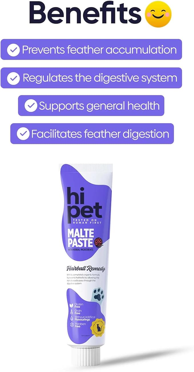 Anti-Hairball Malt, Cat Treats Lickable, Hairball Treatment for Cats, Supports Digestive System, 2.65 Oz (Pack of 6)