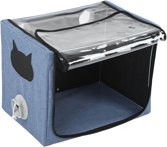 Puppy Nebulization Box, Small Pet Oxygen Inhalation, Cat and Dog Atomization Box Oxygen Inhalation Machine Dedicated Folding Atomization Box Pet Oxygen Therapy Cage for Cough Breathing Treatment Box