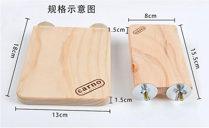 Hypeety Parrot Bird Wooden Platform Perch Pet Dwarf Hamster Gerbil Rat Small Animal Sport Exercise Toy Pet Parrot Bird Cage Perches Square Toy
