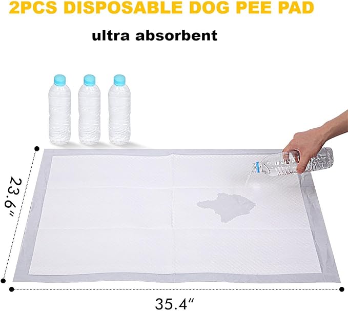 MEEXPAWS Dog Grass Pad with Tray Large, New Generation Odor Free Instant-Penetration Artificial Grass for Dog Potty with Tray, Indoor Dog Litter Box for Balcony,Hemmed Edge, Disposable Pee Pad, Green