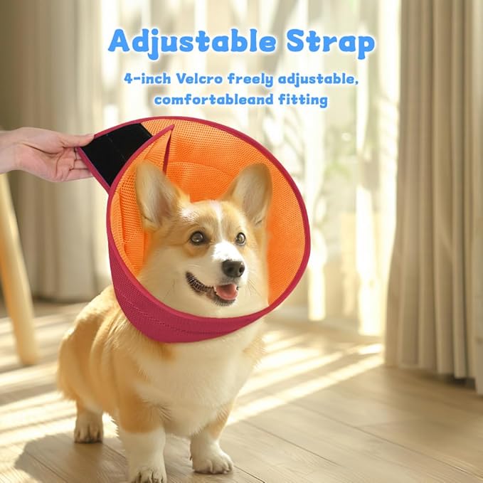 Soft Dog Cone Collar Alternative to Stop Licking, Comfy E Cones for Large Medium Dogs After Surgery, Comfortable Elizabethan Recovery Head Ecollars of Shame, XL Pet Neuter Neck Collars Anti Licking