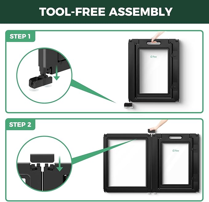 FXW AuraSpace Acrylic Indoor Unleashed Dog Playpen for Small and Medium Dogs, 30 Inch, 12 Panels, Black