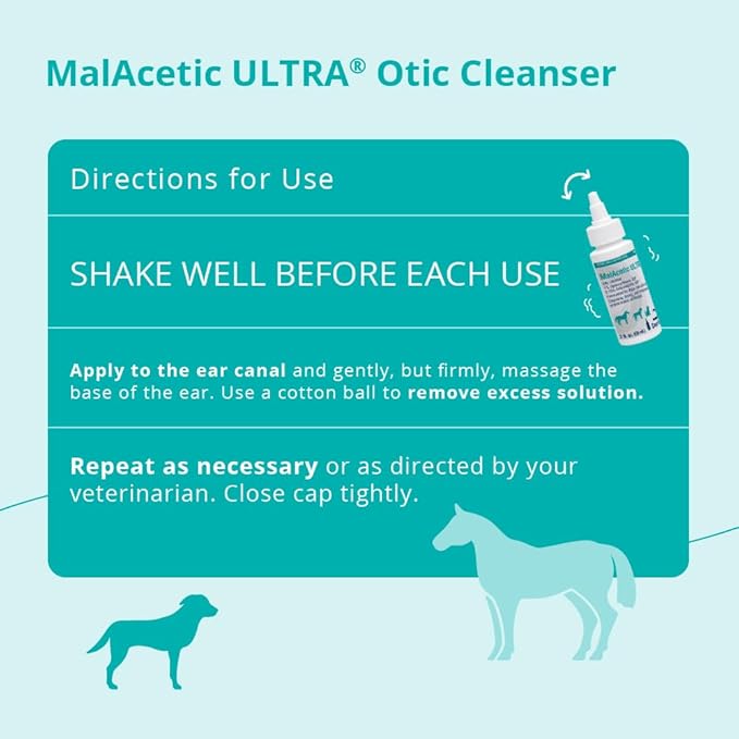 Otic Cleanser for Dogs, Cats and Horses, 2 oz