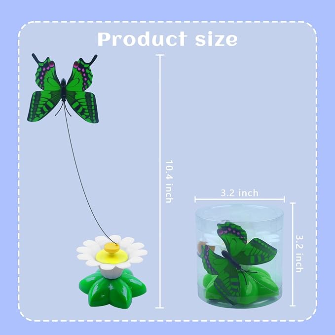 Yisquar Electric Bird & Butterfly Teasing Cat Toy 2PCS Interactive Bird Toy for Cats Interactive Cat Toys Automatic Electric Butterfly 360°Rotating Kitten Toys Fun Flying Birds Cats Play Chase