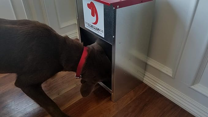 Duncan's Dog Feeder - Galvanized Metal Pet Food Station for Outdoor or Indoor Use - Automatic Gravity Self Feeding Dispenser for Small, Medium, and Large Breeds - Holds 25 Pounds of Dry Kibble