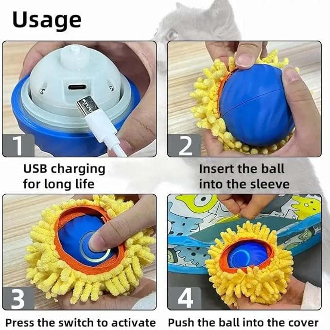 Interactive Cat Toy with Moving Ball and Sound – Motion-Activated Play Mat with Hidden Ball – Fun Hunting Toy for Indoor Cats and Kittens