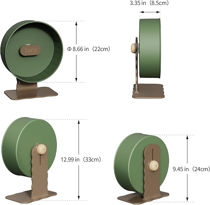 Silent Hamster Wheel 8.7 Inch Dual-Bearings Small Animals Quiet Running Exercise Wheels, Height Adjustable for Dwarf Hamsters, Gerbils, Mice, Hedgehog, or Other Small Pets, Grape Purple