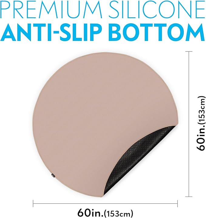 Paw Inspired Round Washable Pee Pad for Dogs | Reusable Puppy Pad for Potty Training, Whelping, Waterproof Mat | Leakproof, Non-Slip Liner (60" Extra Large Size, 1 Pack)