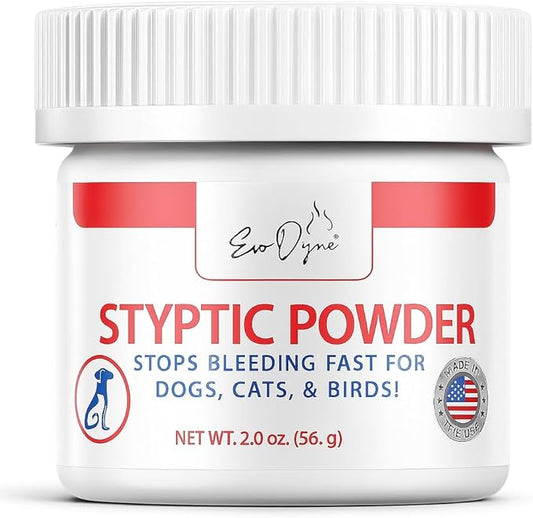 Styptic Powder for Dogs, Cats, and Birds (2 oz) by Evo Dyne | Fast-Acting Blood Stop for Pets | Quick Stop Bleeding Powder for Dog Nail Clipping, Grooming, Cuts and More (1-Pack)