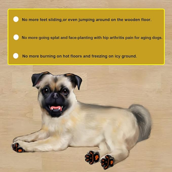 Dog Paw Pads Anti-Slip Grips,Dog Paw Protectors for Senior Dogs on Hot Pavement,Provides Traction to Keep Them from Slipping on Smooth Floors 20 sets-80 Pads Multicolor S