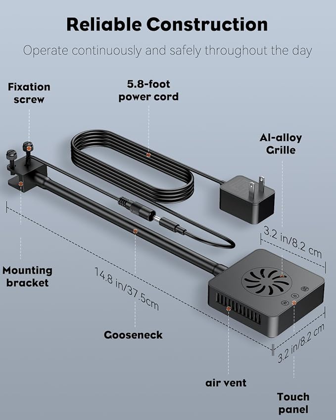 Pawfly 15 W Saltwater Aquarium Light Clip On LED Reef Light for Corals Dimmable LED Aquarium Light with Touch Control Marine Fish Tank Light with Adjustable Brightness Brilliant Blue White Red Lights