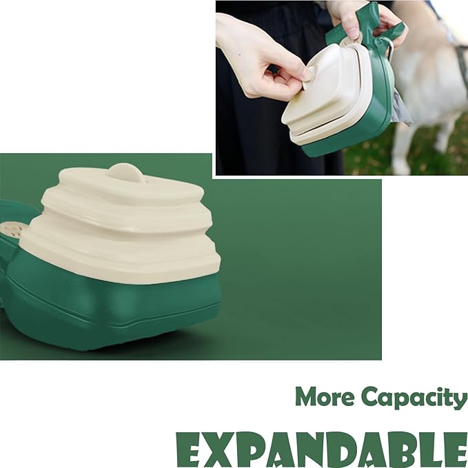 Portable Dog Pooper Scooper with Bag Attachment, Small Handheld Poop Scoop for Travel Walks Yard