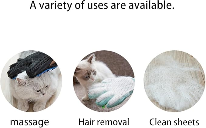 Zoocozy 2 in 1 Pet Hair Removal Glove for Cat Dog, Indoor Cat Grooming Gloves, Pet Washing Brush for Shedding Massage - Double-Sided Available(Brown)